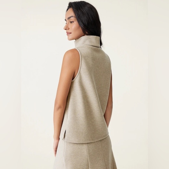 OGL FuzzLuxe Turtle Neck Split Hem Top Heather Morganite - Picture 3 of 4